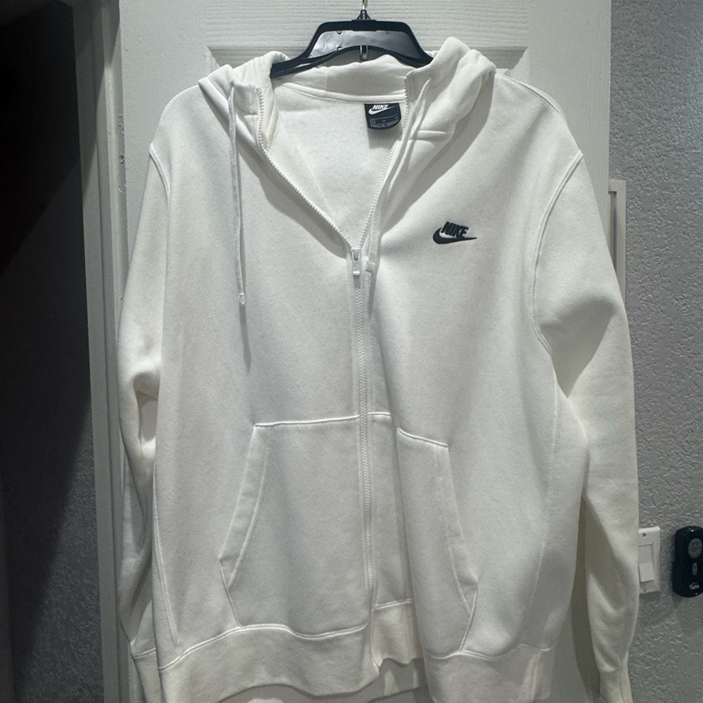 Nike white Zip-Up Hoodie